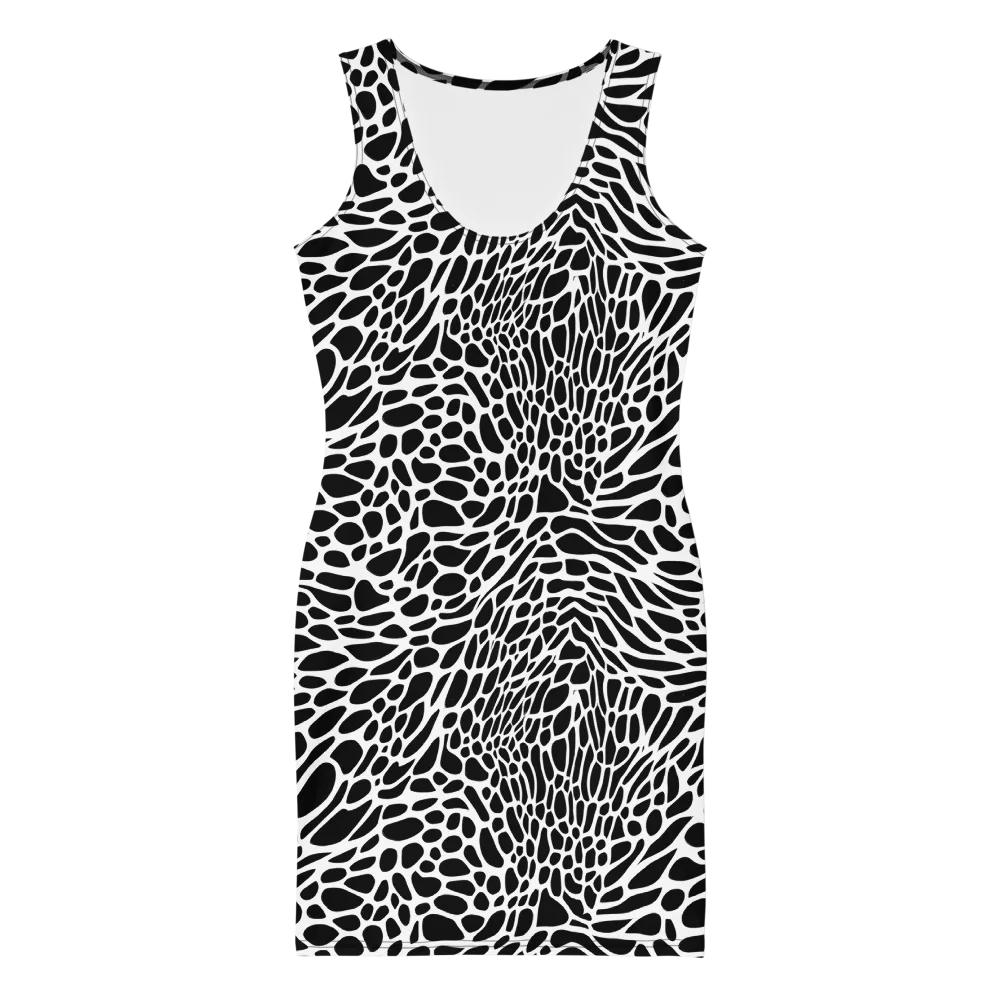 Monochrome Mystique on Bodycon Dress — Front