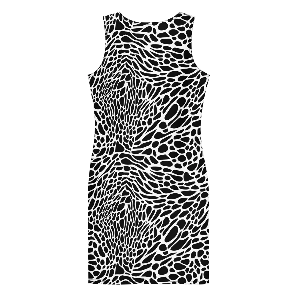 Monochrome Mystique on Bodycon Dress — Back