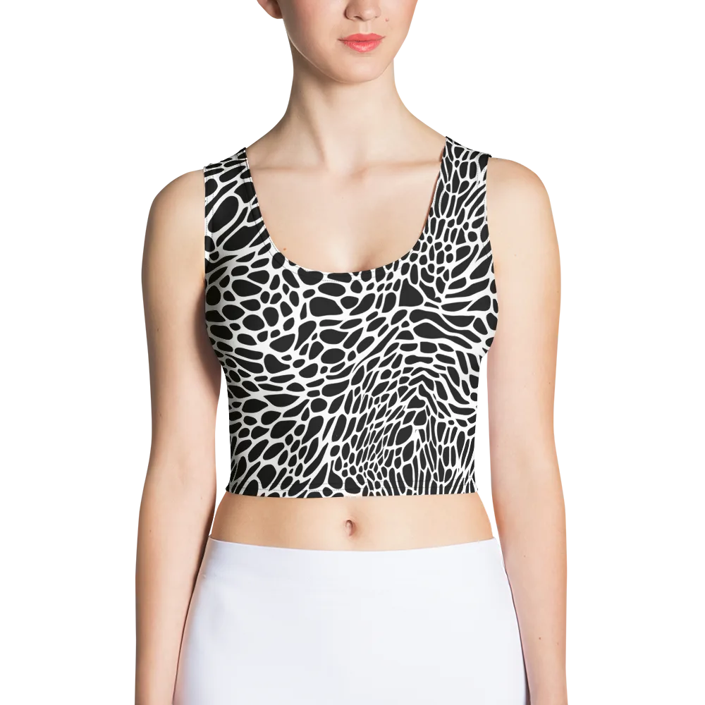 Monochrome Mystique on Crop Top — Front