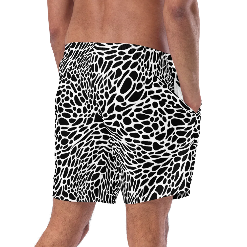 Monochrome Mystique on Swim Trunks — Right Back