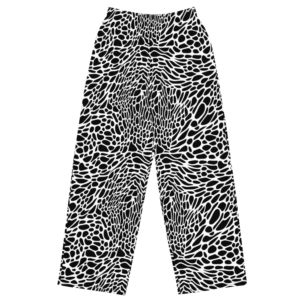 Monochrome Mystique on Wide-Leg Pants — Front