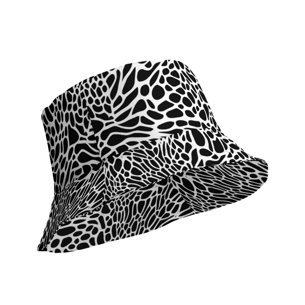 Monochrome Mystique on Reversible Bucket Hat — Product details Outside