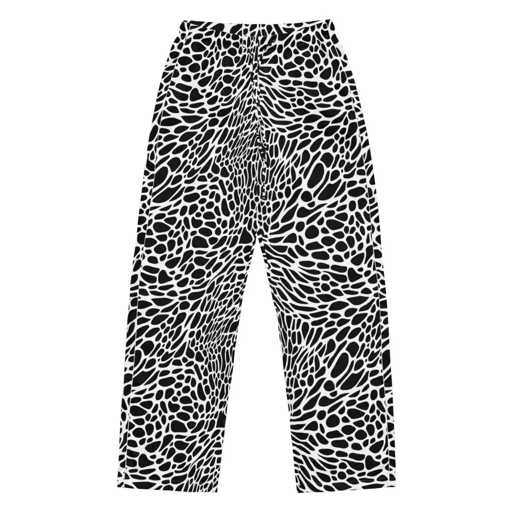 Monochrome Mystique on Women's Pajama Pants — Front