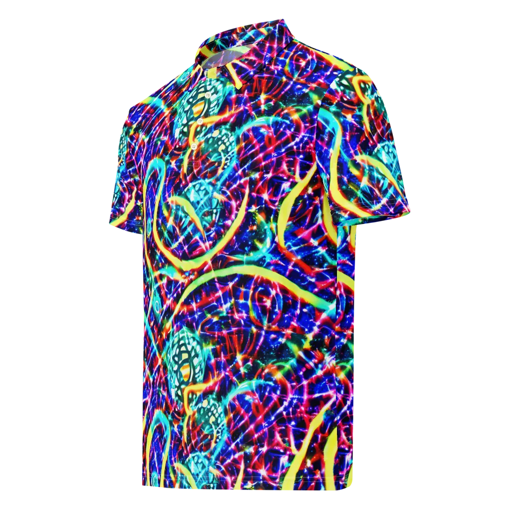 Fynesian Galaxy on Men's Slim Fit Polo Shirt — Left Front