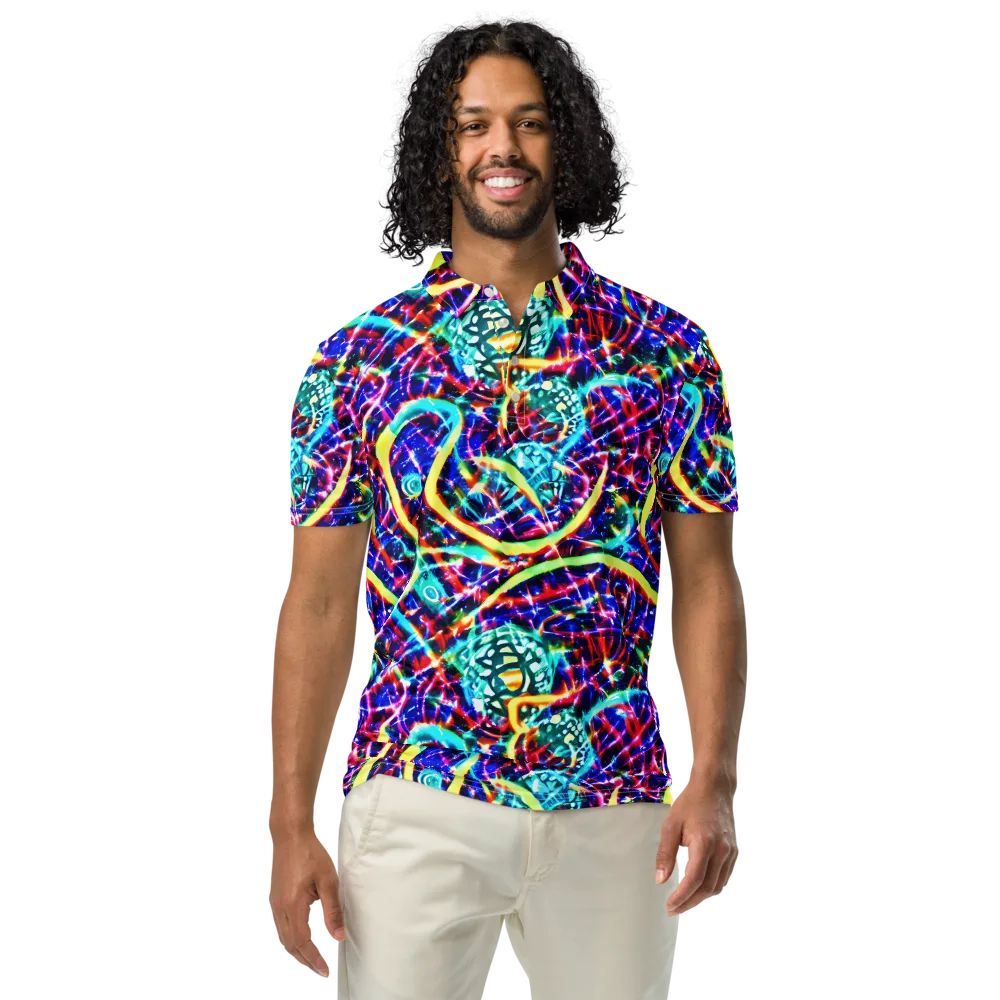 Fynesian Galaxy on Men's Slim Fit Polo Shirt — Front
