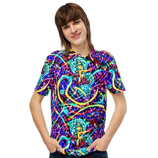 Fynesian Galaxy on a Men's Slim Fit Polo Shirt