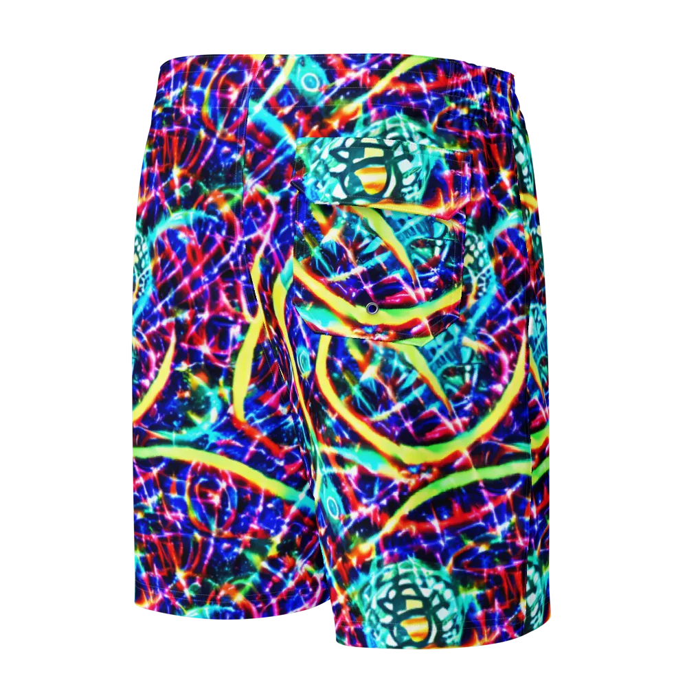 Fynesian Galaxy on Men's Board Shorts — Back