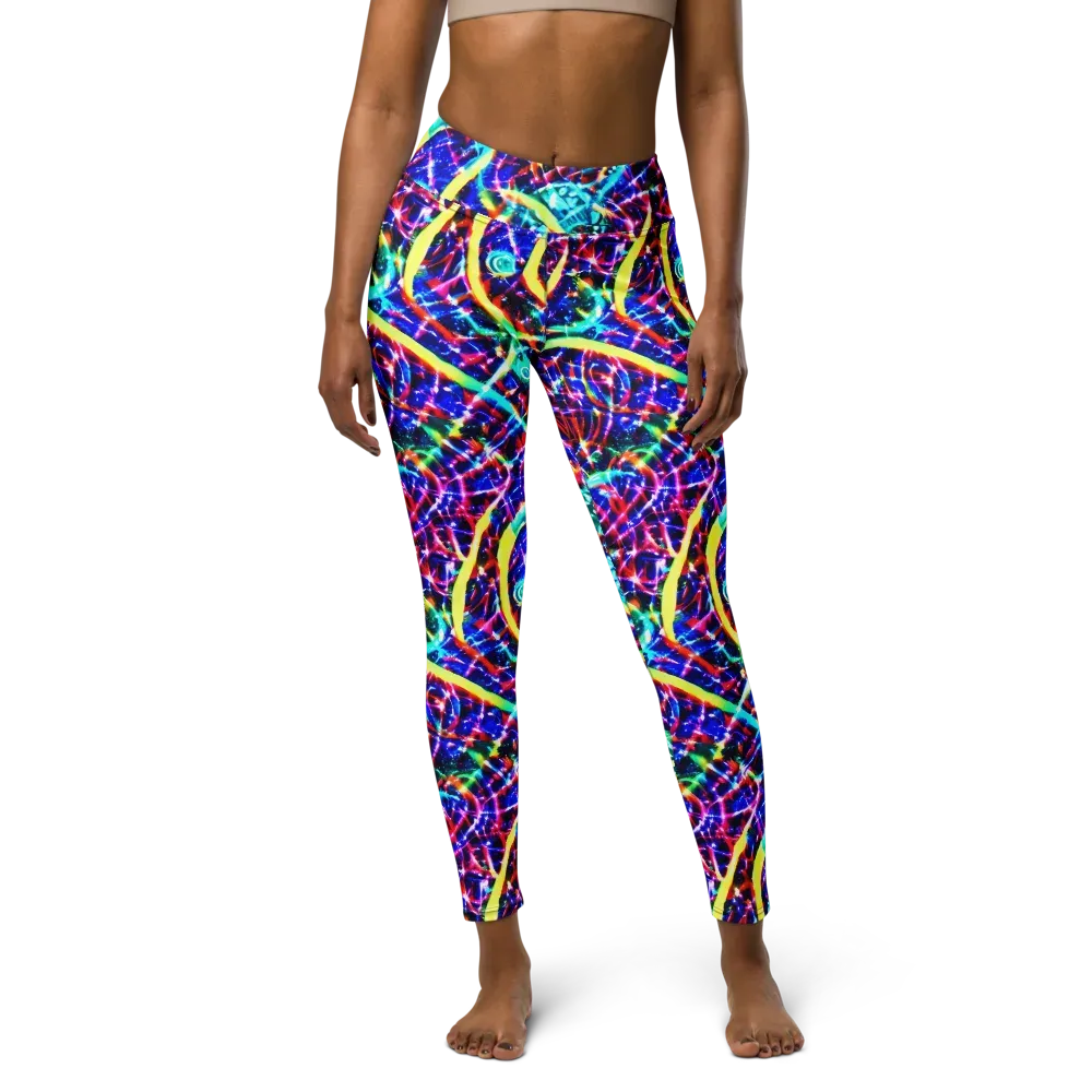 Fynesian Galaxy on Yoga Leggings — Front