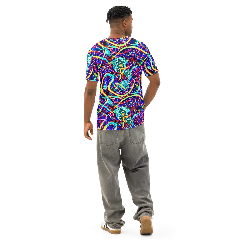 Fynesian Galaxy on Men's Cotton Crew Neck T-Shirt — Back