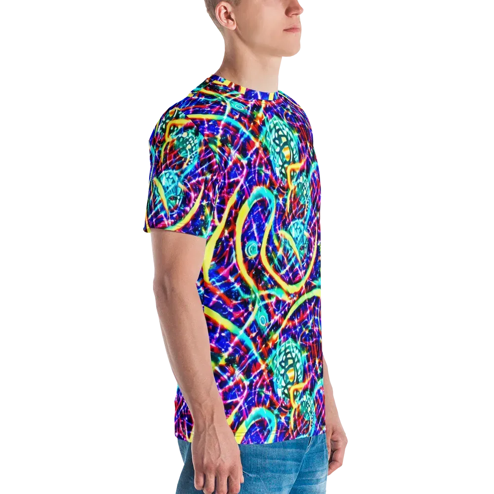Fynesian Galaxy on Men's Crew Neck T-Shirt — Right