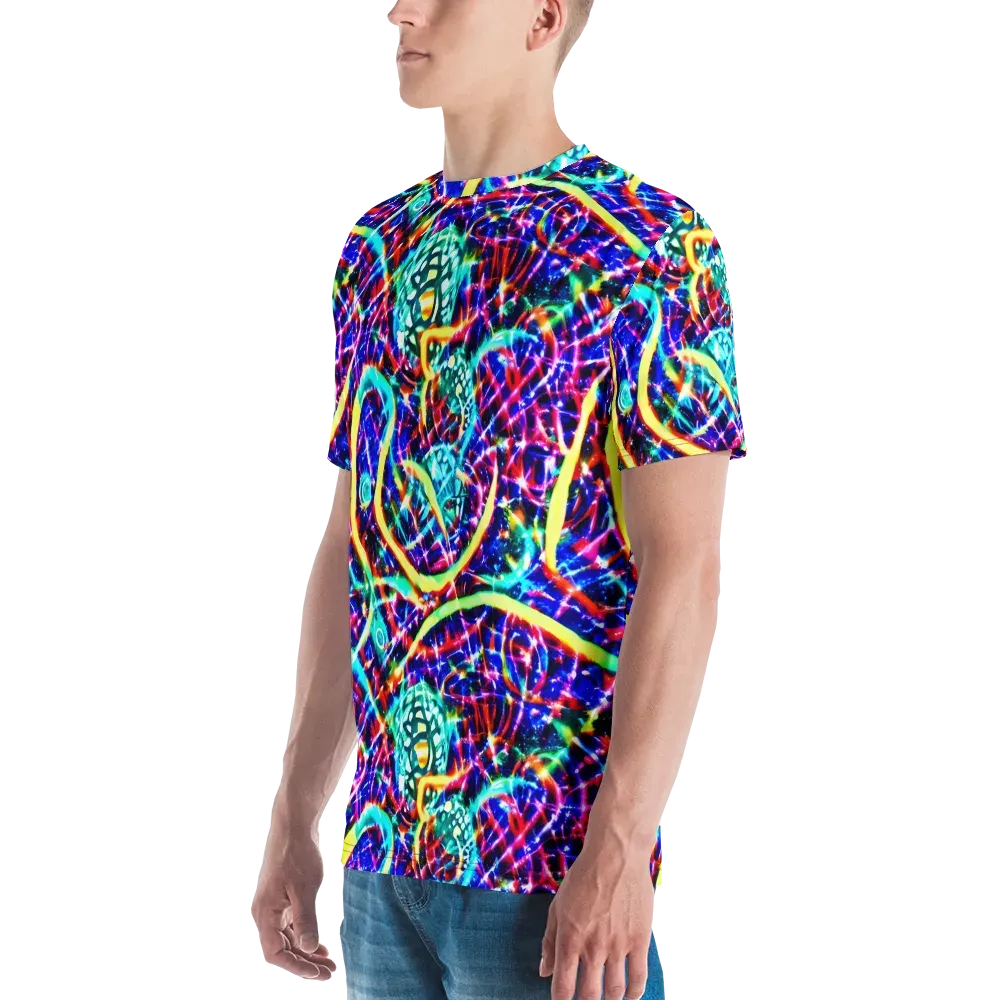 Fynesian Galaxy on Men's Crew Neck T-Shirt — Left