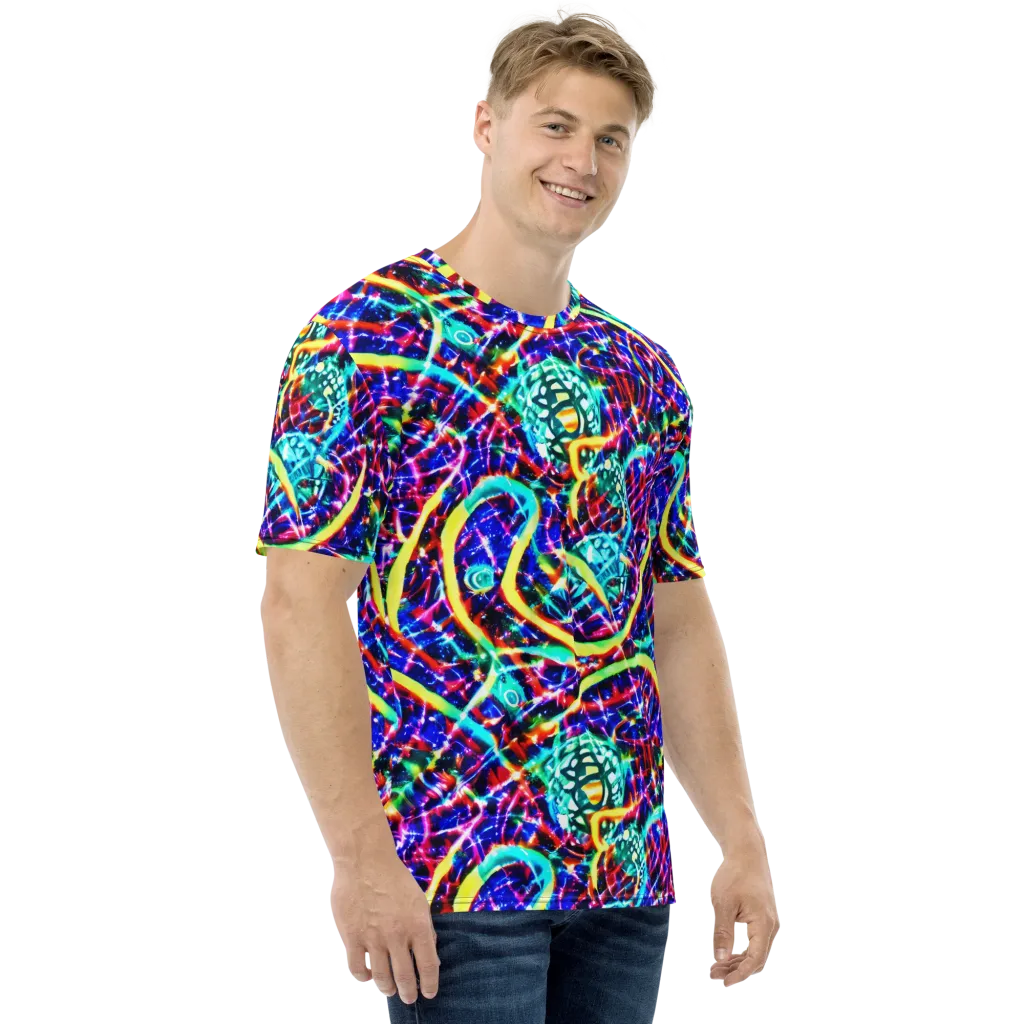 Fynesian Galaxy on Men's Crew Neck T-Shirt — Right