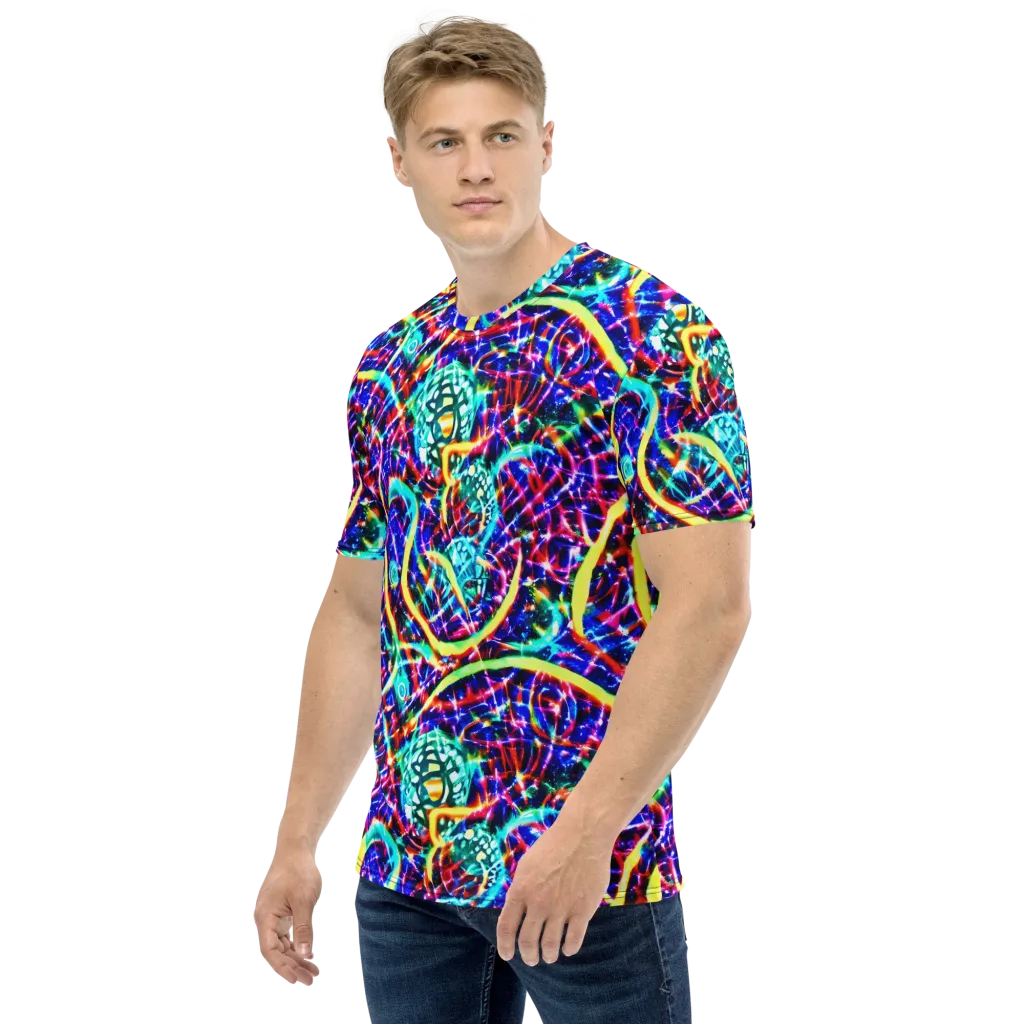 Fynesian Galaxy on Men's Crew Neck T-Shirt — Left