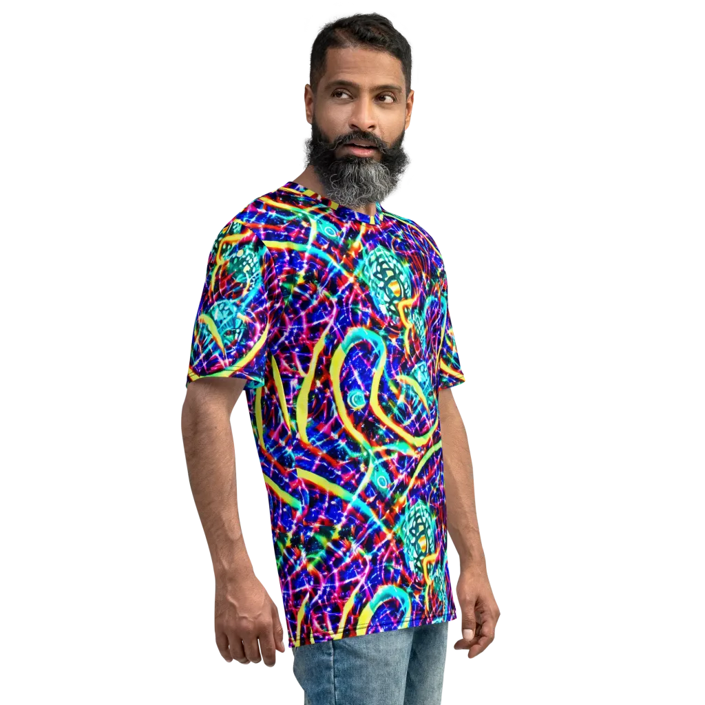 Fynesian Galaxy on Men's Crew Neck T-Shirt — Right