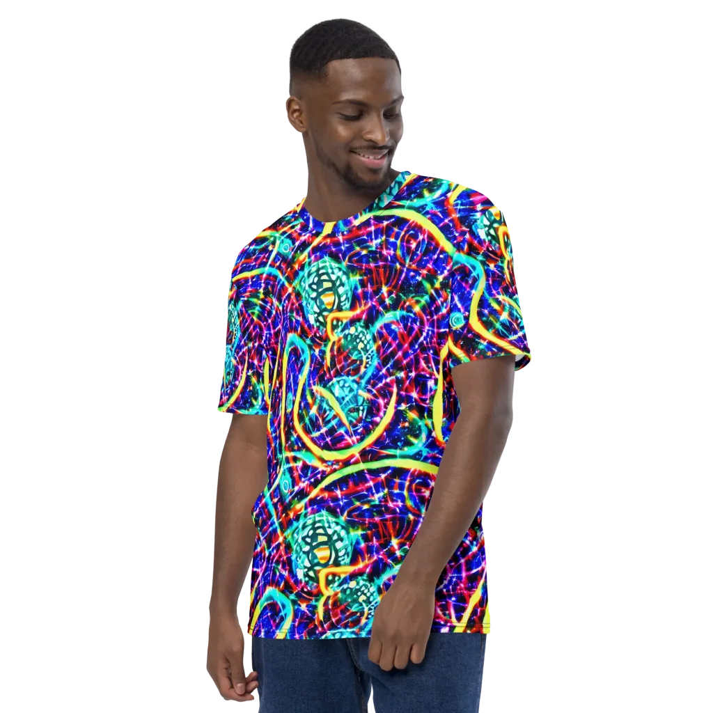 Fynesian Galaxy on Men's Crew Neck T-Shirt — Left