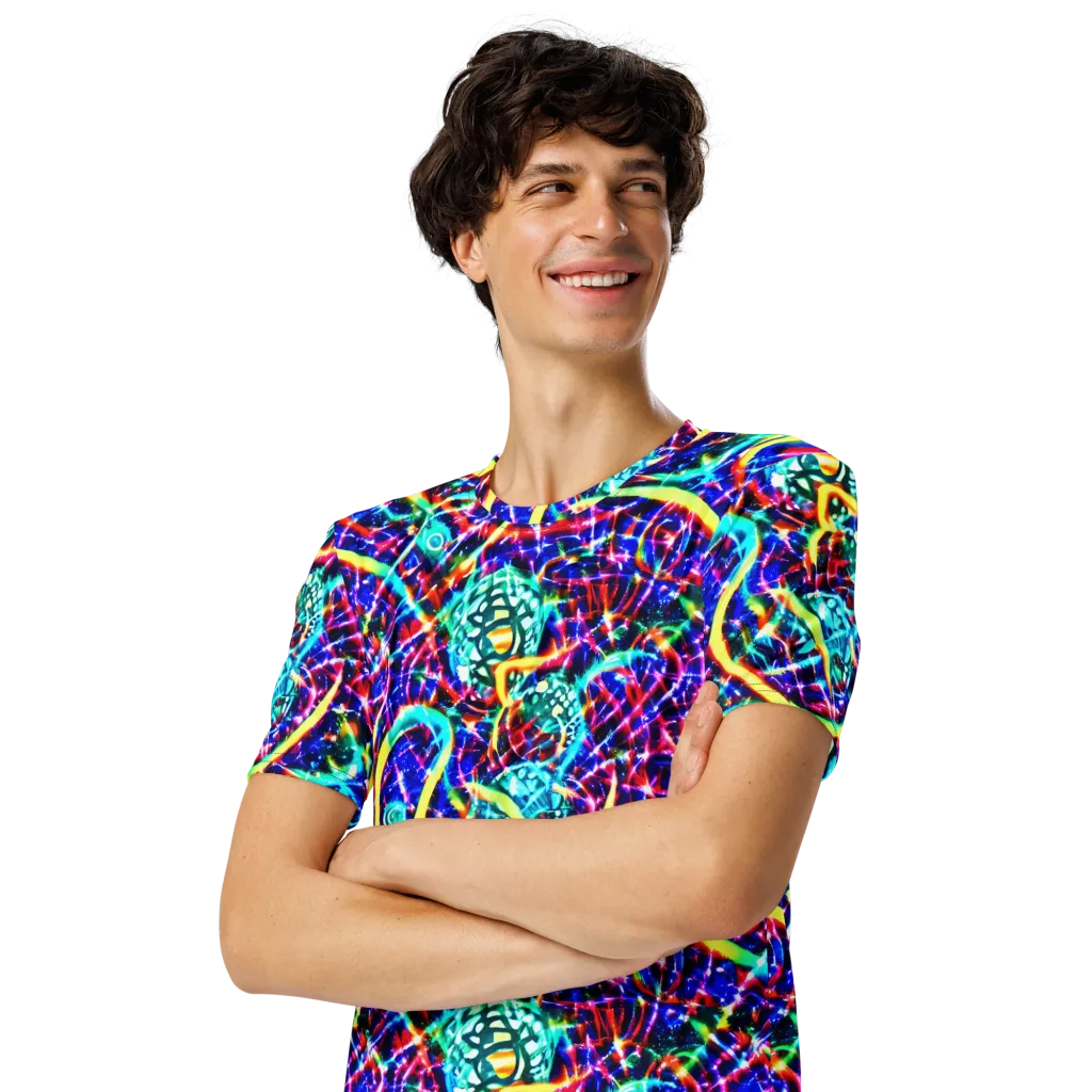 Fynesian Galaxy on Men's Crew Neck T-Shirt — Left Front