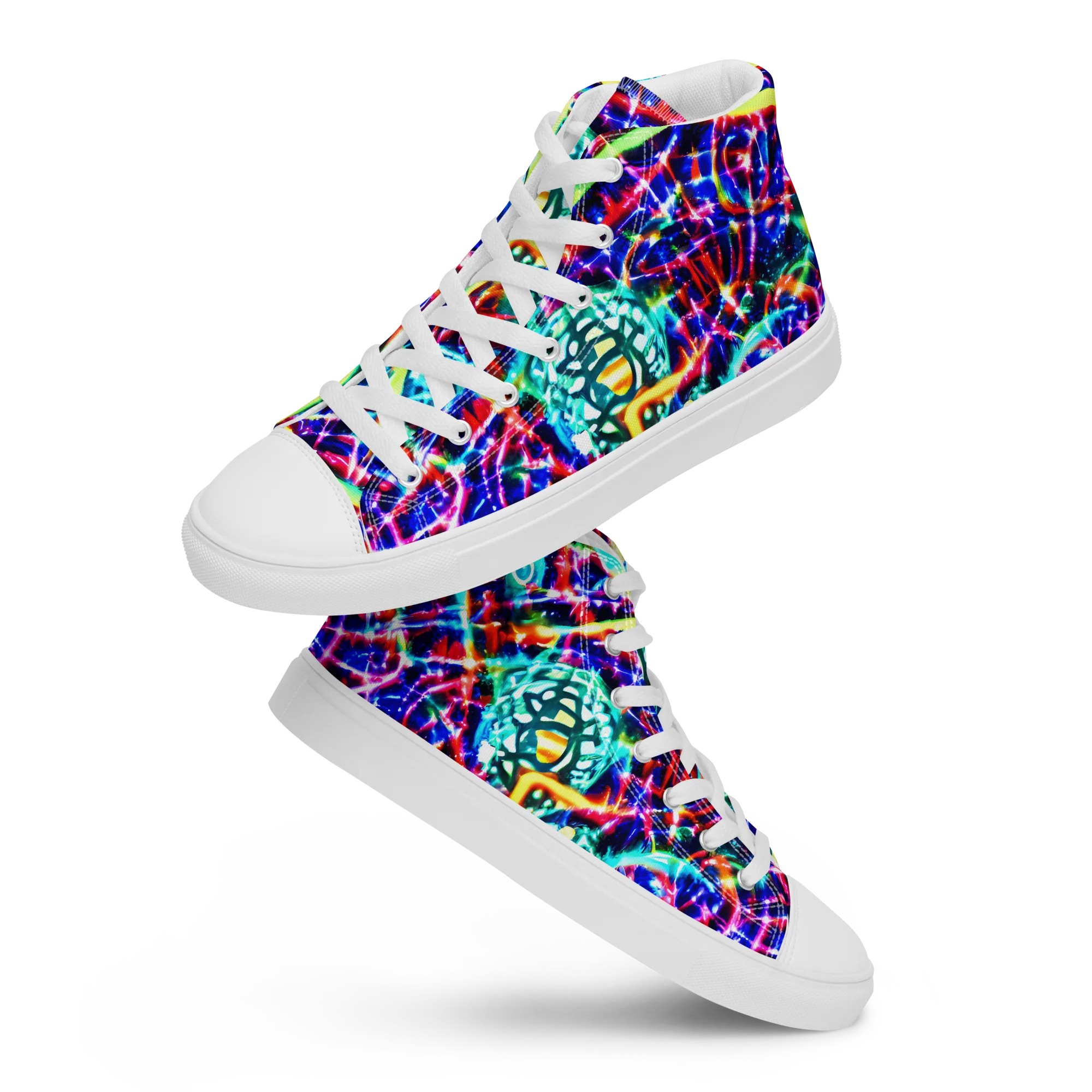 Fynesian Galaxy on Men's High Top Canvas Shoes — Front