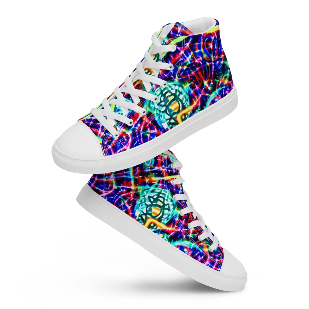 Fynesian Galaxy on Men's High Top Canvas Shoes — Front