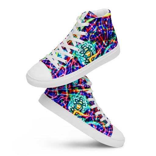 Fynesian Galaxy on a Men's High Top Canvas Shoes