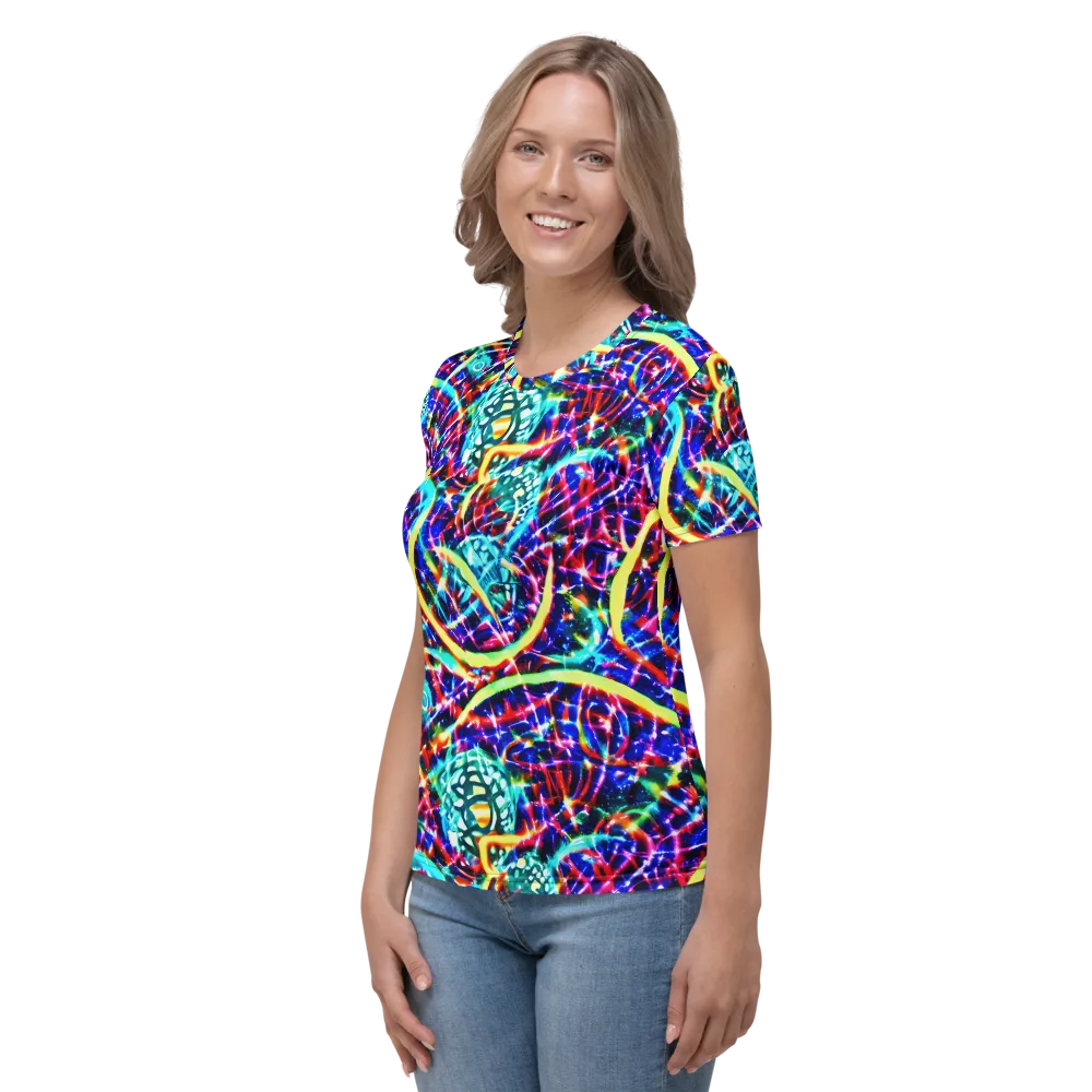 Fynesian Galaxy on Women's Crew Neck T-Shirt — Left