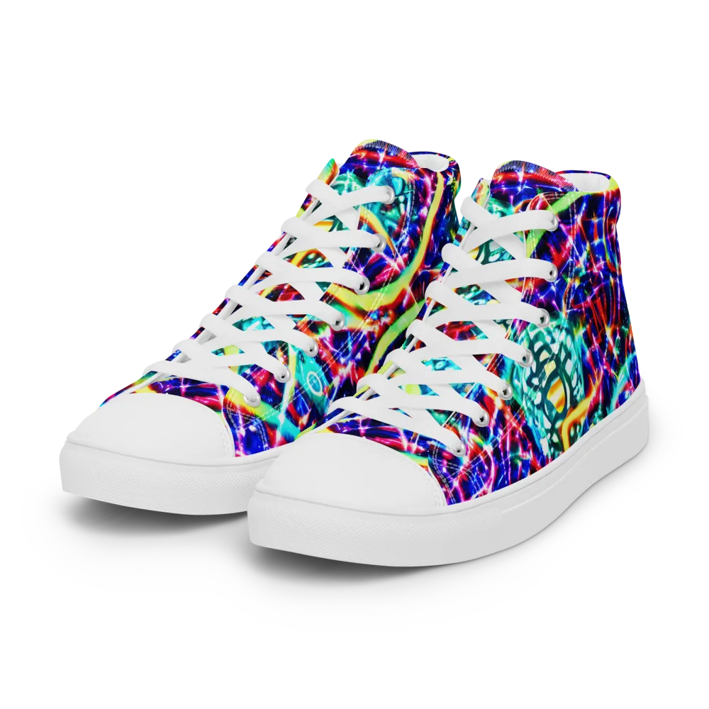 Fynesian Galaxy on Women's High Top Canvas Shoes — Left Front