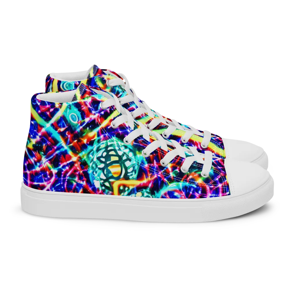 Fynesian Galaxy on Women's High Top Canvas Shoes — Right