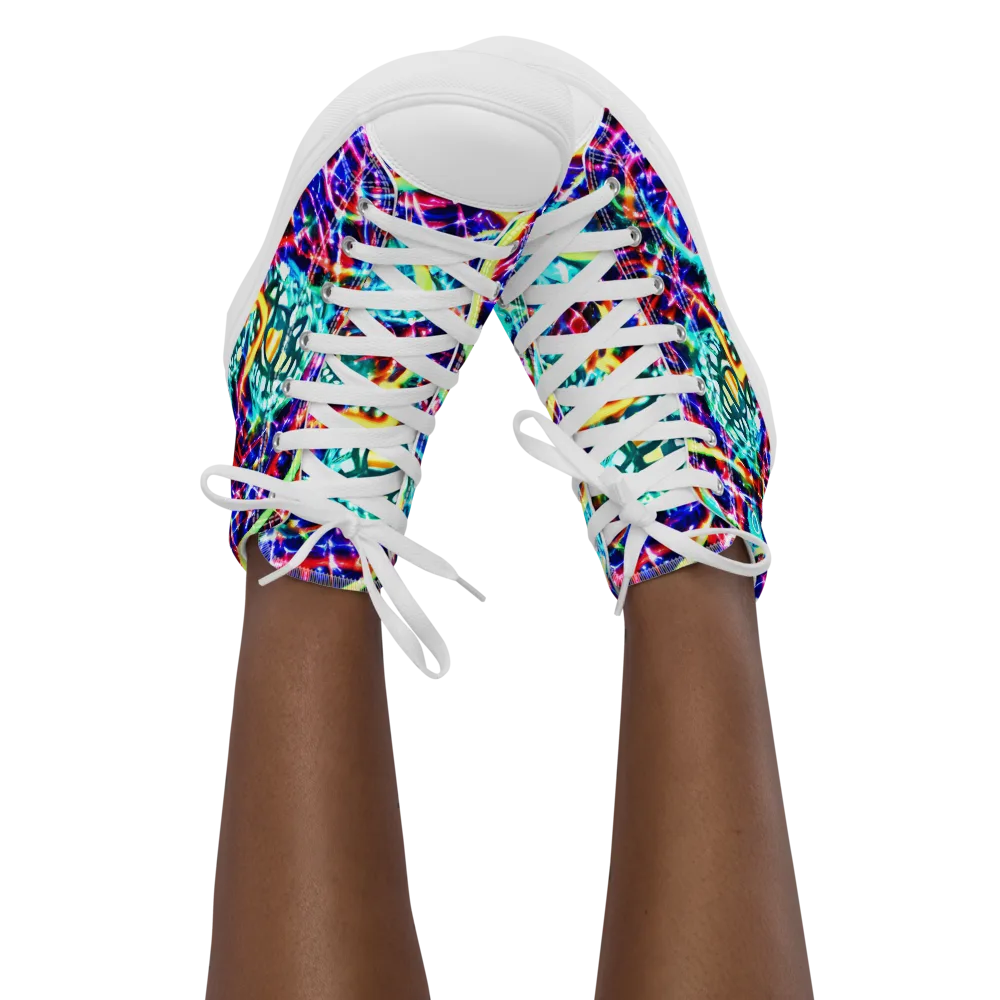 Fynesian Galaxy on Women's High Top Canvas Shoes — Front