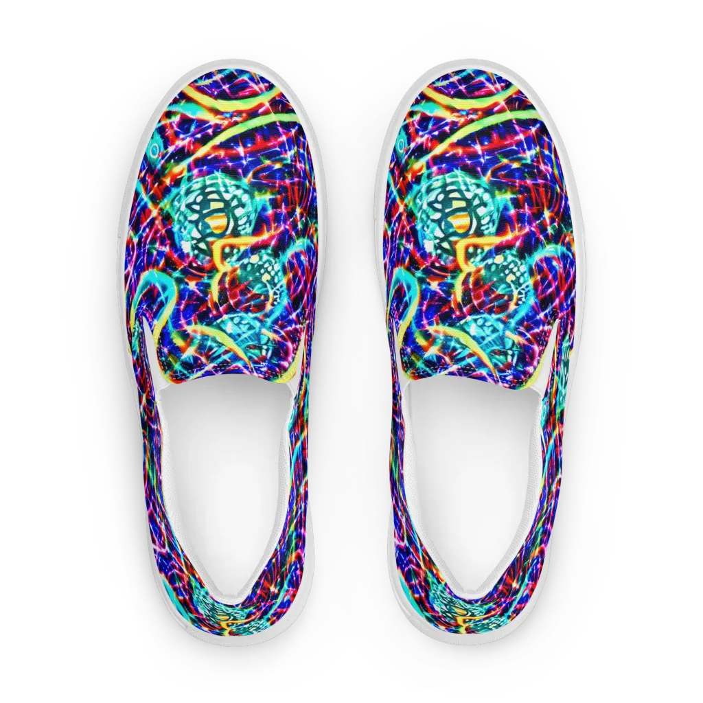 Fynesian Galaxy on Men's Slip-On Canvas Shoes — Front