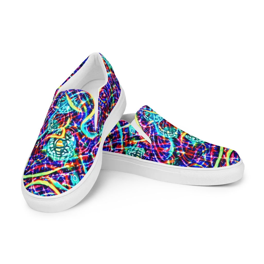 Fynesian Galaxy on Men's Slip-On Canvas Shoes — Left Front