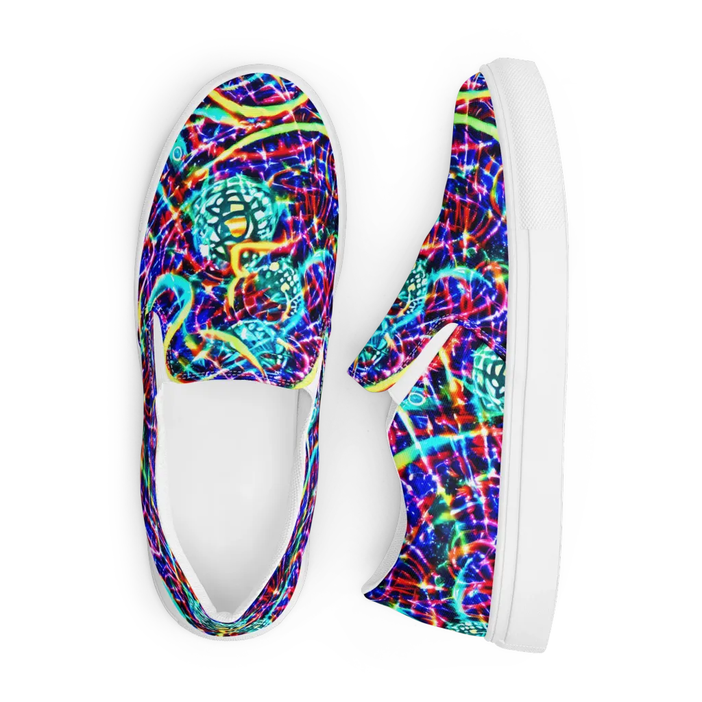 Fynesian Galaxy on Men's Slip-On Canvas Shoes — Front