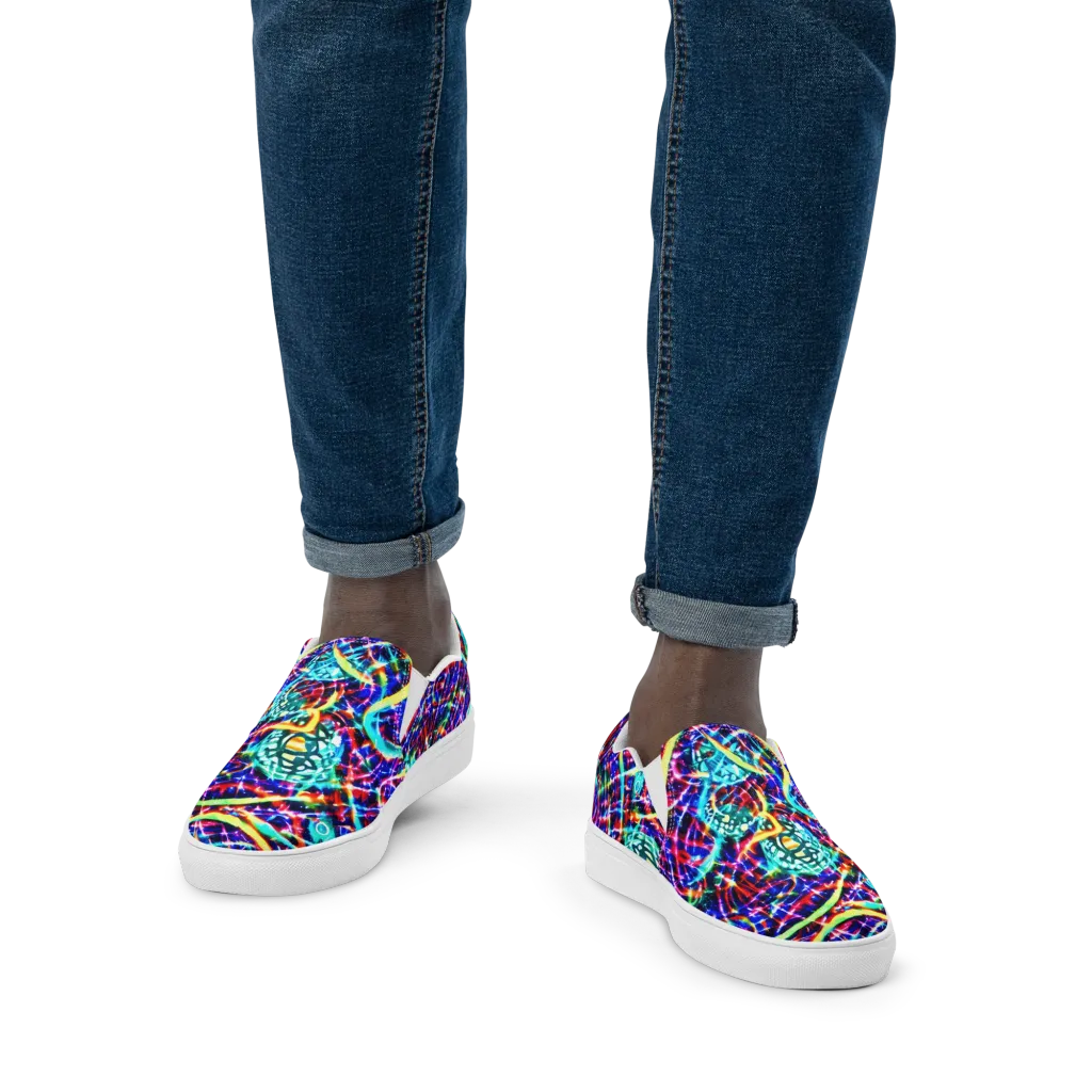 Fynesian Galaxy on Men's Slip-On Canvas Shoes — Front