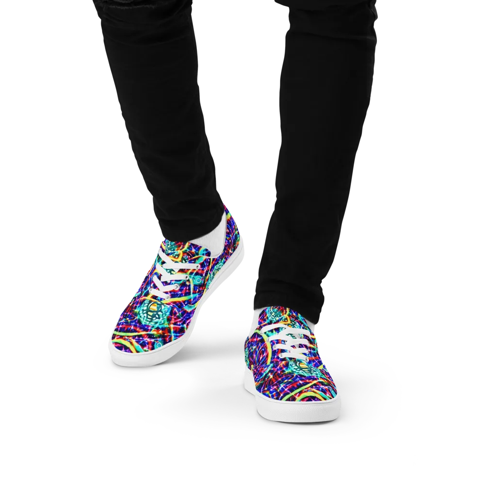 Fynesian Galaxy on Men's Lace-Up Canvas Shoes — Front