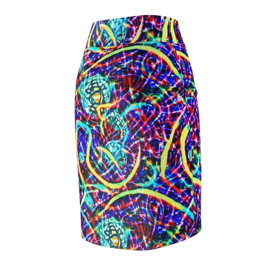 Fynesian Galaxy on Pencil Skirt — Back Side