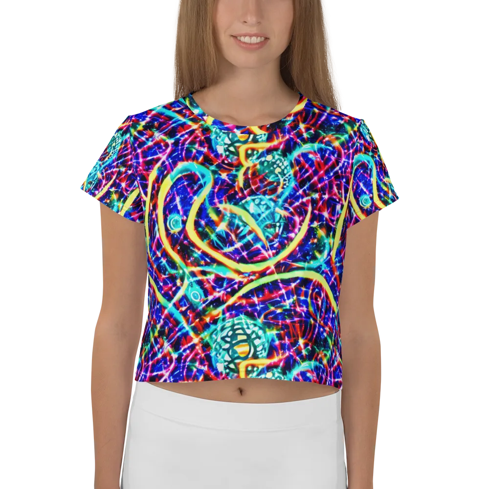 Fynesian Galaxy on Crop Tee — Front