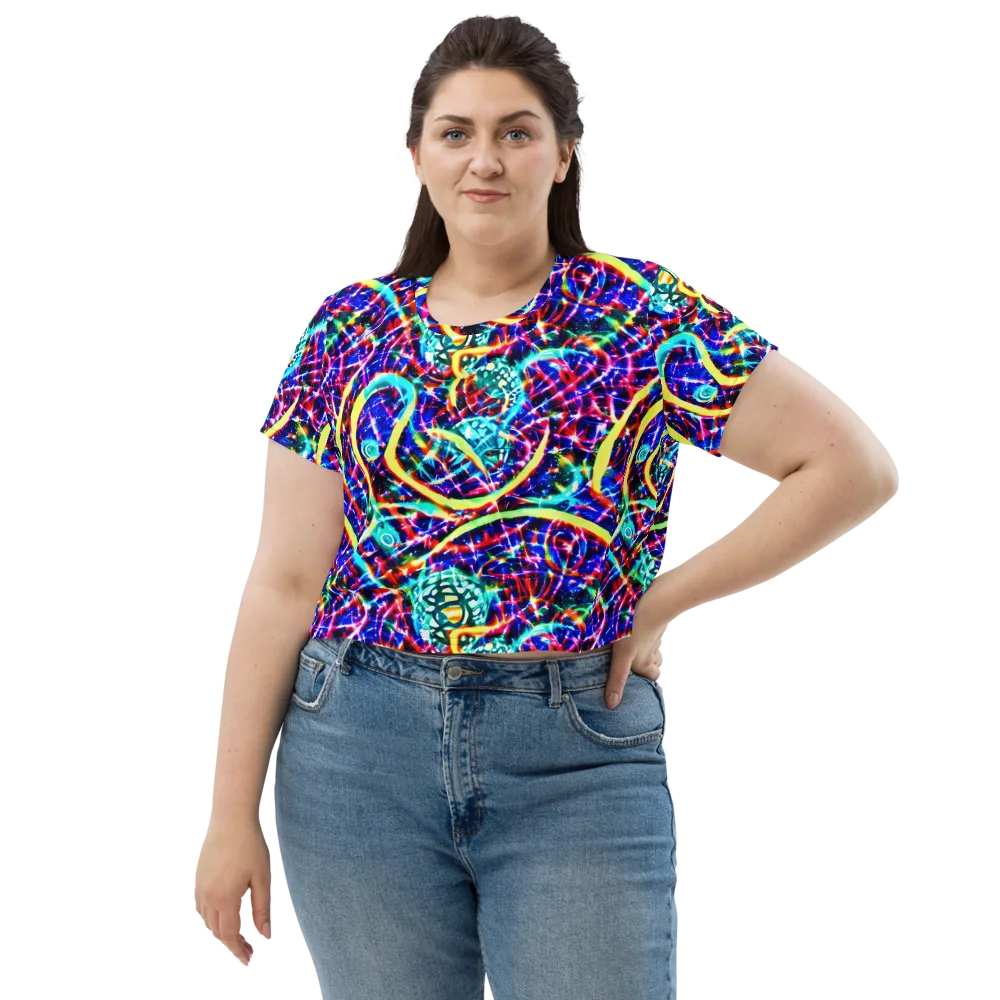 Fynesian Galaxy on Crop Tee — Front