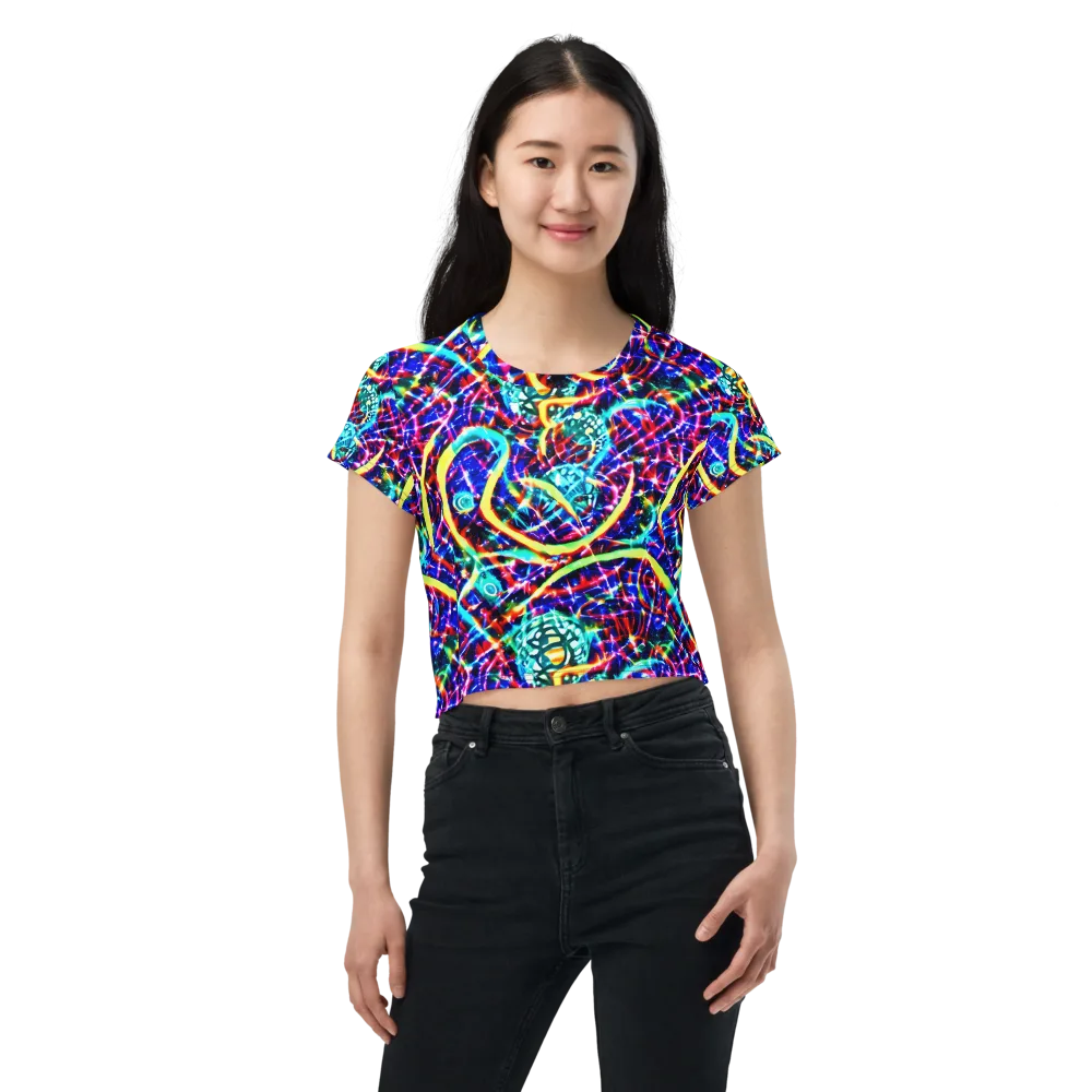Fynesian Galaxy on Crop Tee — Front