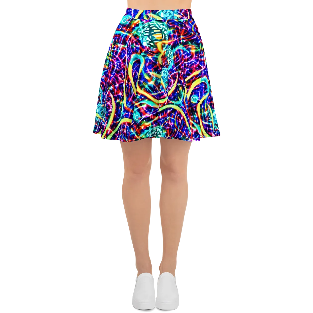 Fynesian Galaxy on Skater Skirt — Front