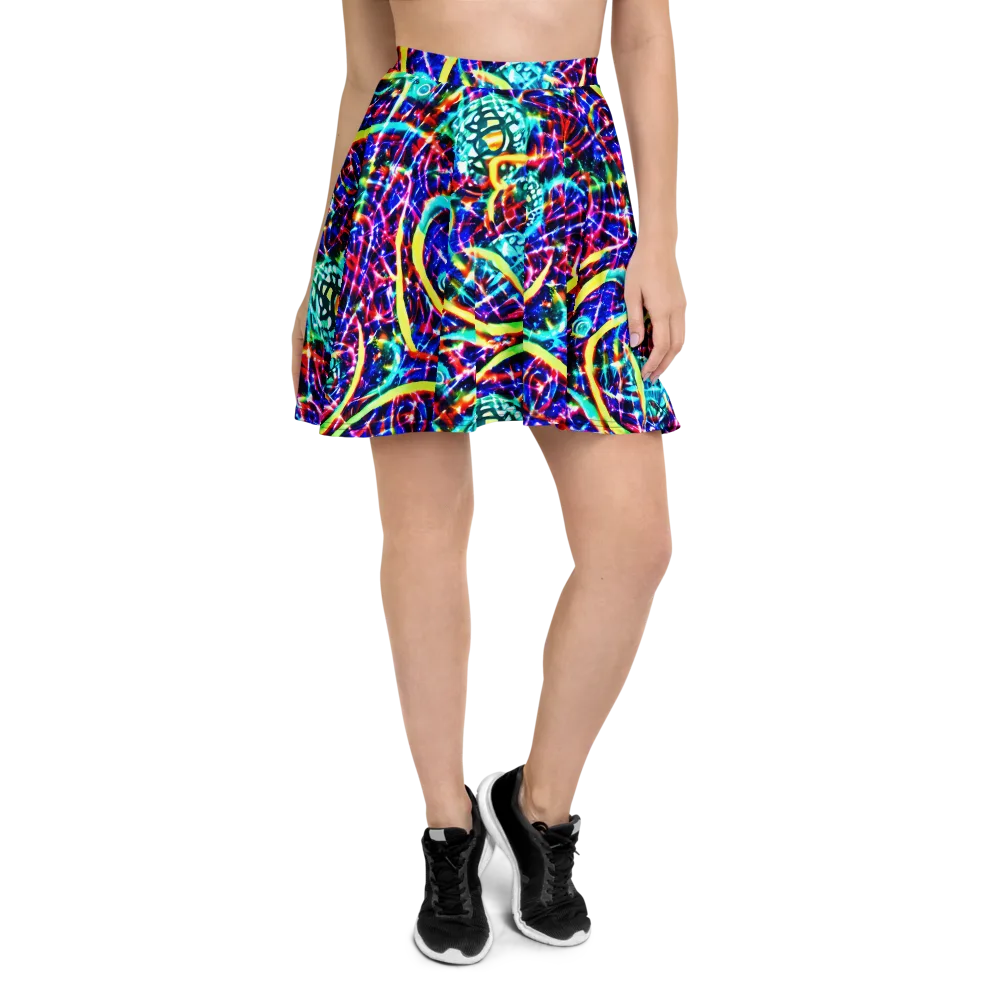 Fynesian Galaxy on Skater Skirt — Front