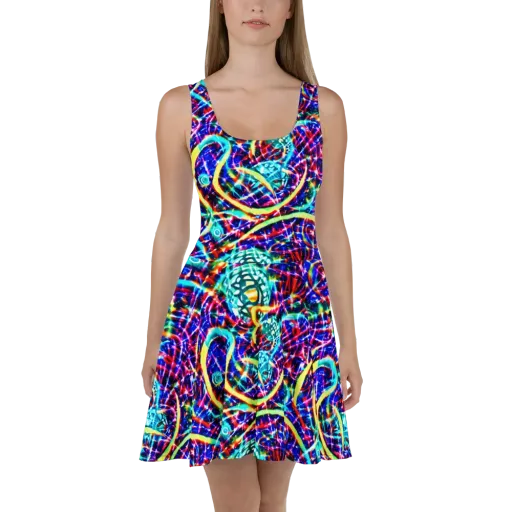 Fynesian Galaxy on a Skater Dress