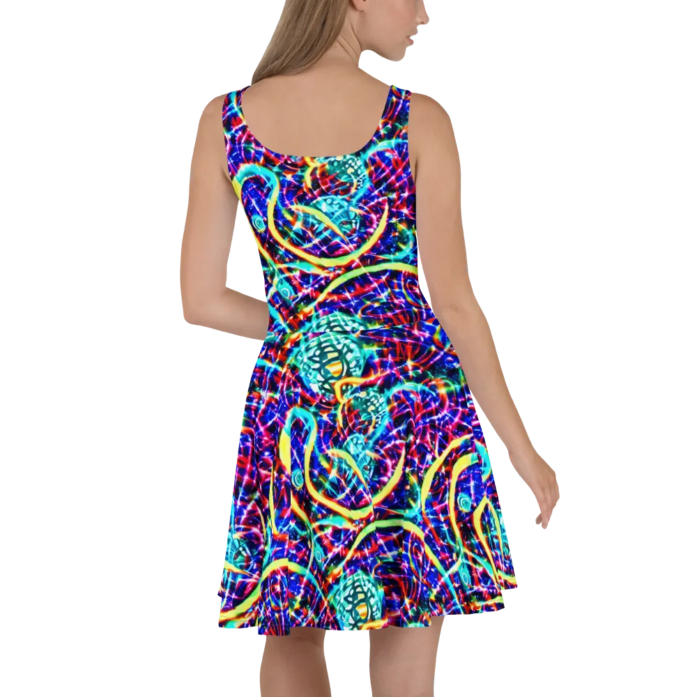 Fynesian Galaxy on Skater Dress — Back