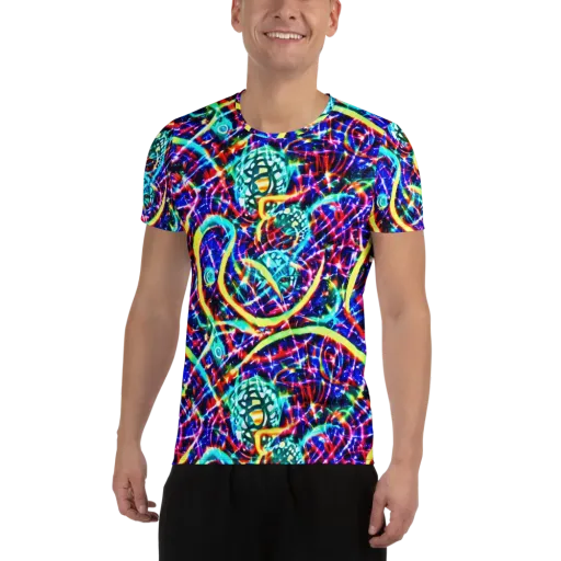Fynesian Galaxy on a Men's Athletic T-Shirt