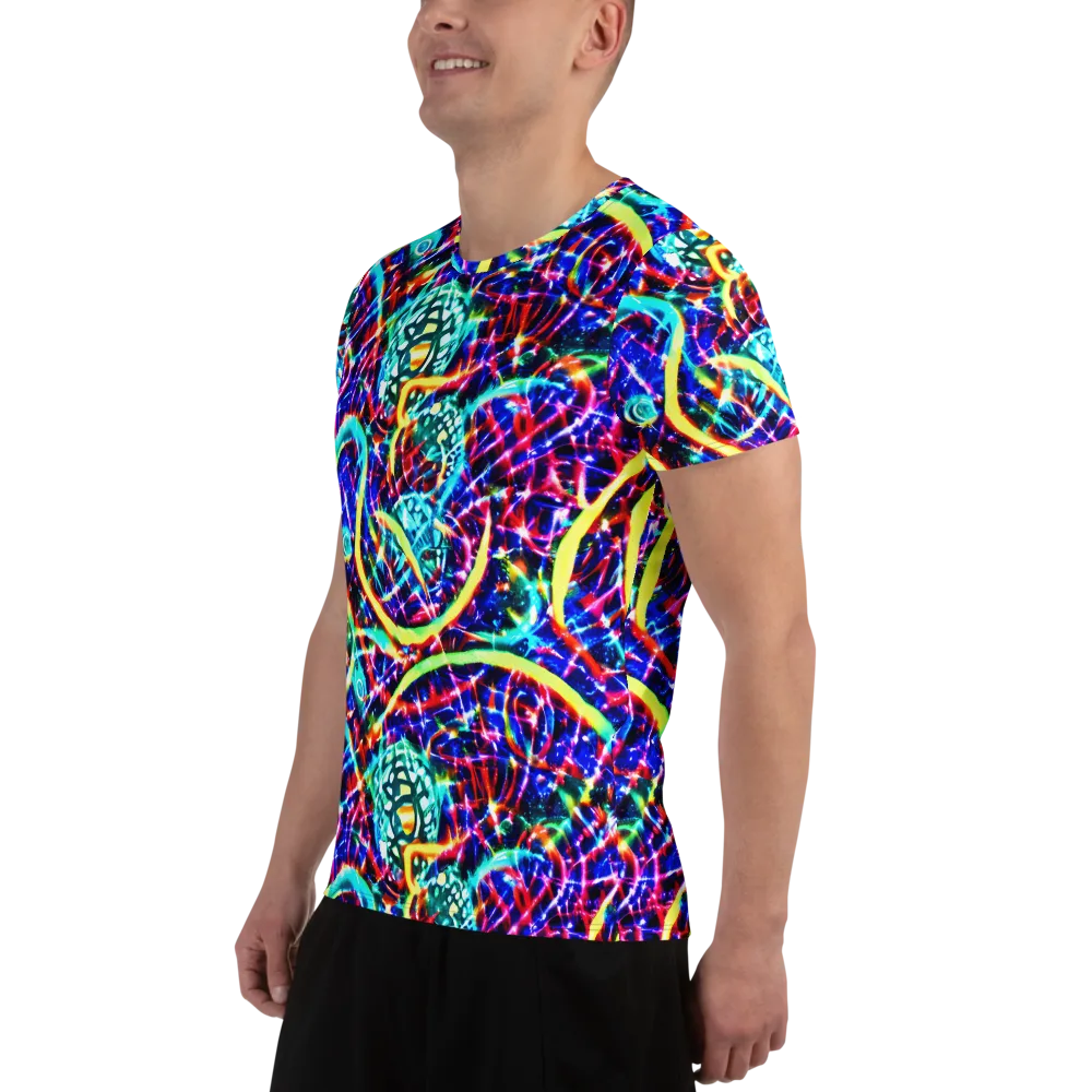 Fynesian Galaxy on Men's Athletic T-Shirt — Left
