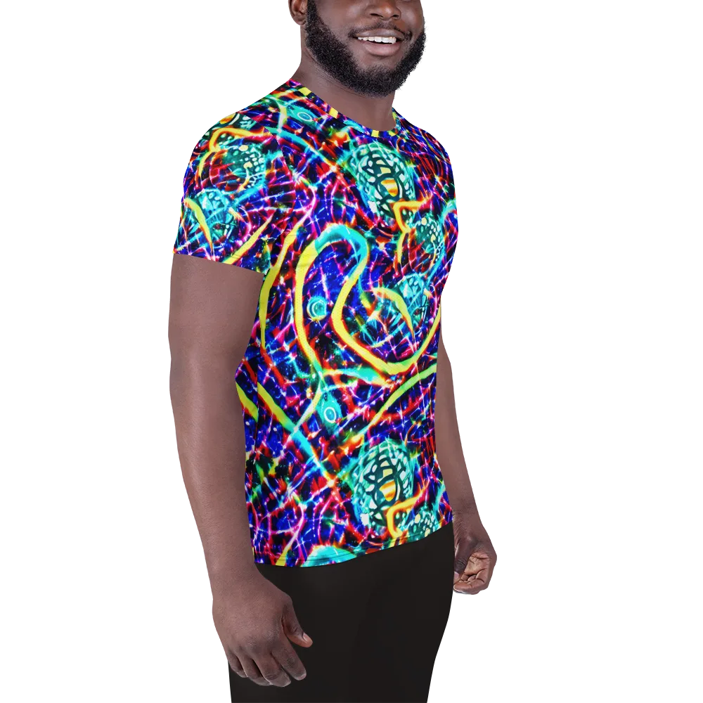 Fynesian Galaxy on Men's Athletic T-Shirt — Right