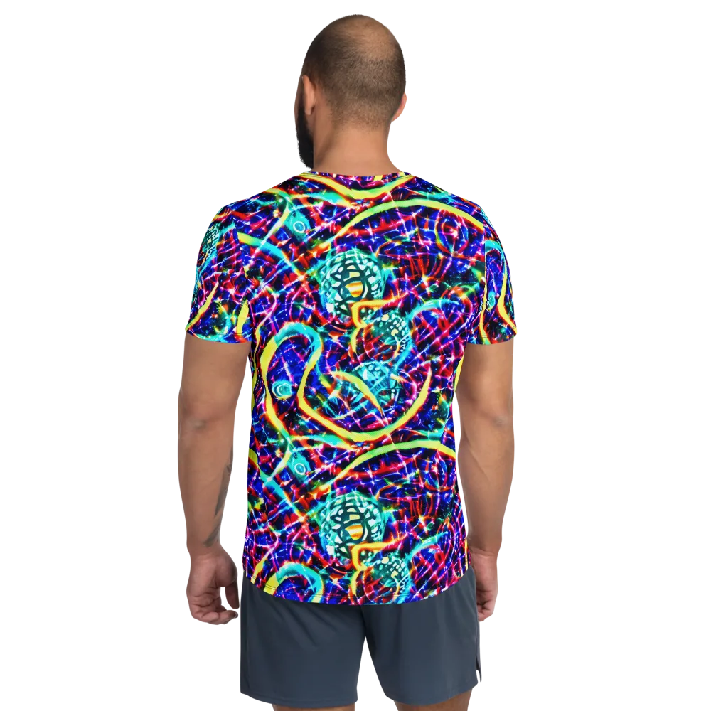 Fynesian Galaxy on Men's Athletic T-Shirt — Back