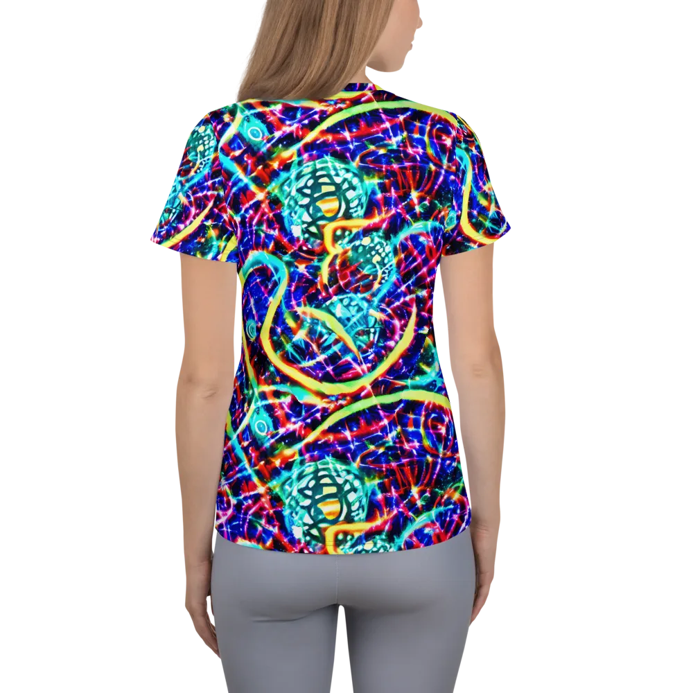 Fynesian Galaxy on Women's Athletic T-Shirt — Back