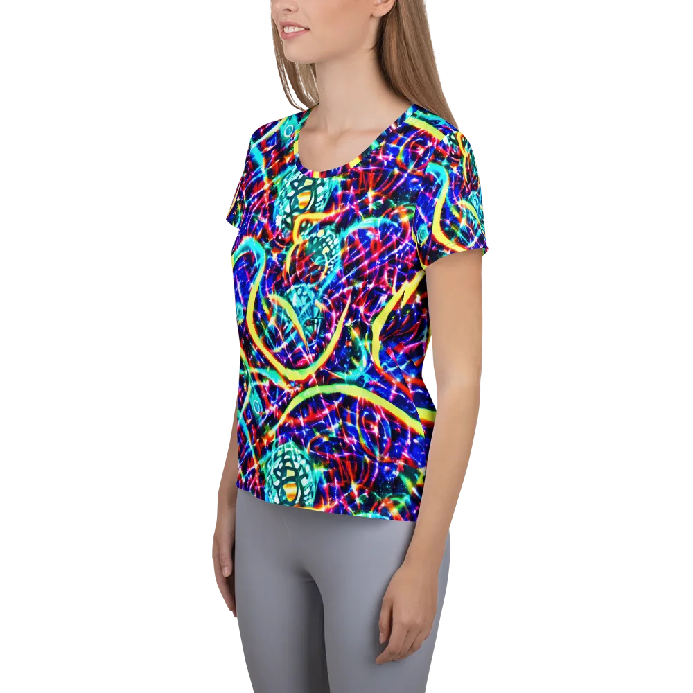 Fynesian Galaxy on Women's Athletic T-Shirt — Left