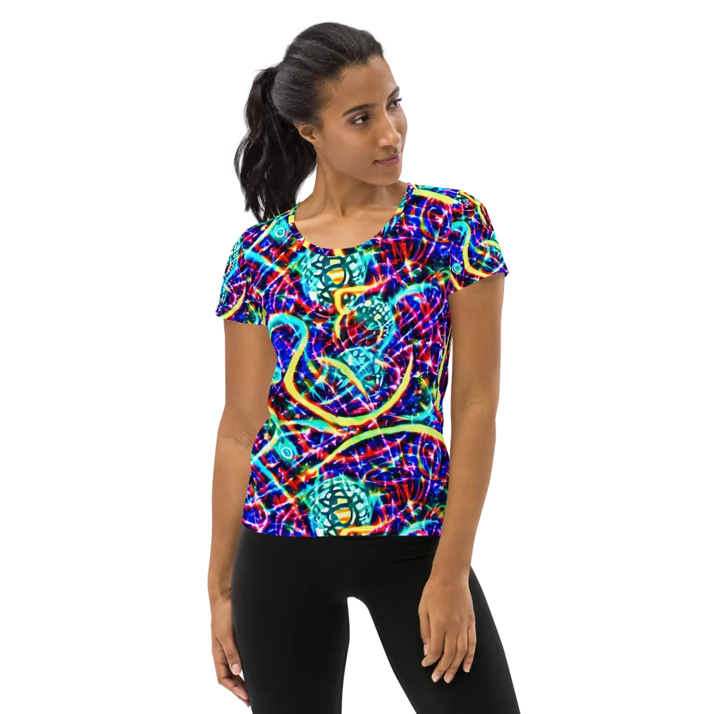 Fynesian Galaxy on Women's Athletic T-Shirt — Front