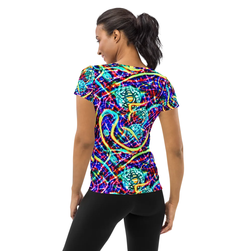 Fynesian Galaxy on Women's Athletic T-Shirt — Back