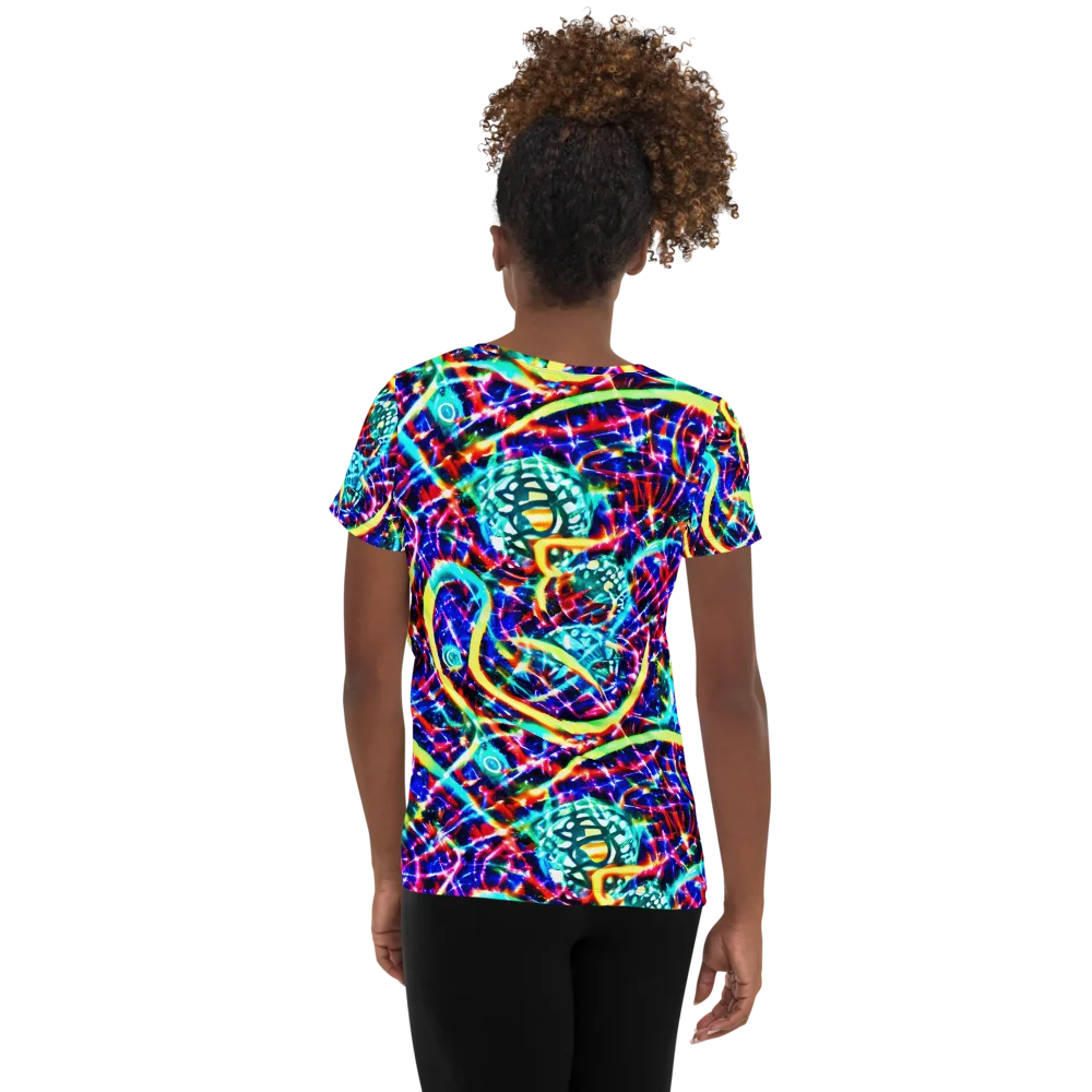 Fynesian Galaxy on Women's Athletic T-Shirt — Back