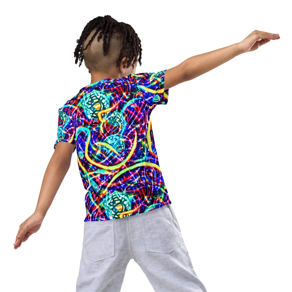 Fynesian Galaxy on Kids Crew Neck T-Shirt — Back